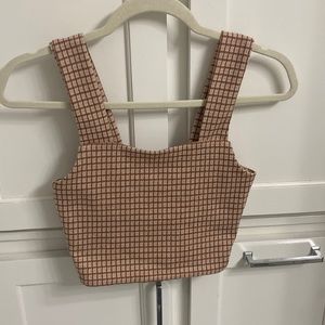 Plaid cropped tank top